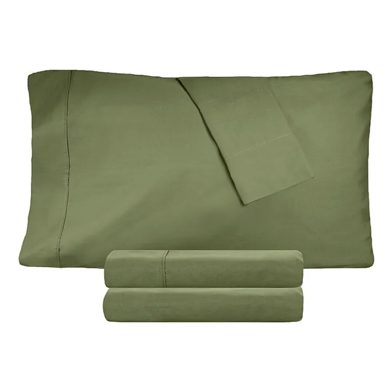 SUPERIOR® Percale Cotton Crisp Cool Breathable 300tc Deep Pocket Sheet Set
