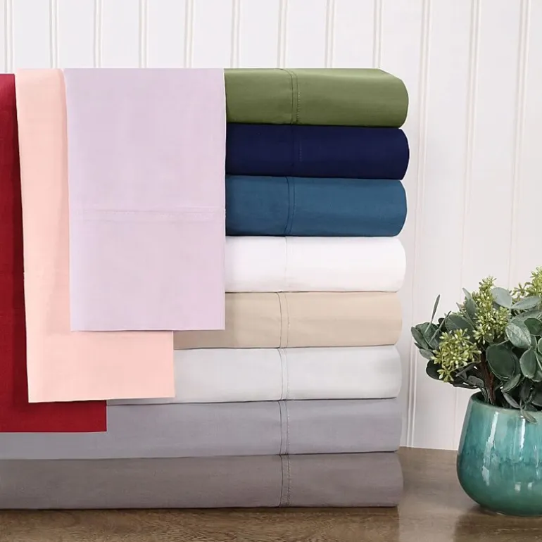 SUPERIOR® Percale Cotton Crisp Cool Breathable 300tc Deep Pocket Sheet Set