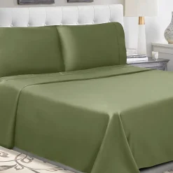 SUPERIOR® Percale Cotton Crisp Cool Breathable 300tc Deep Pocket Sheet Set