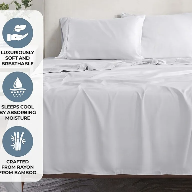 SUPERIOR® Rayon From Bamboo Cooling Silky 300tc Deep Pocket Sheet Set