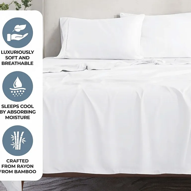 SUPERIOR® Rayon From Bamboo Cooling Silky 300tc Deep Pocket Sheet Set