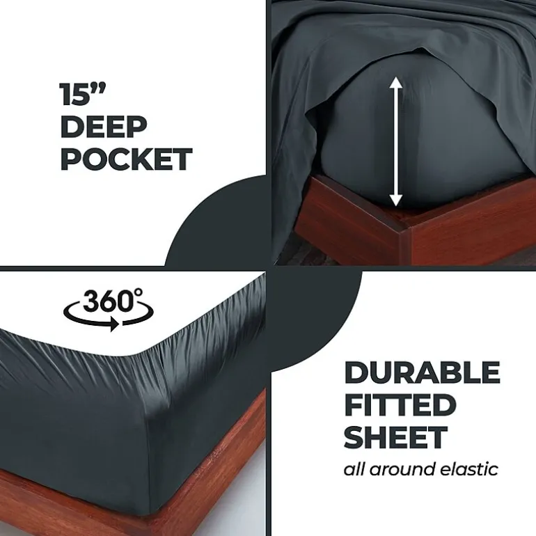 SUPERIOR® Rayon From Bamboo Cooling Silky 300tc Deep Pocket Sheet Set