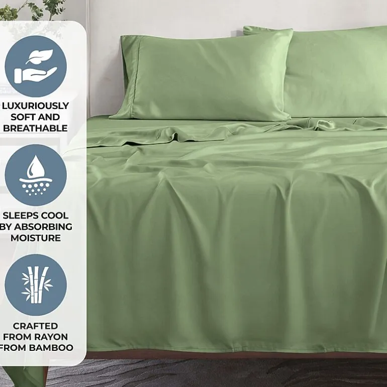 SUPERIOR® Rayon From Bamboo Cooling Silky 300tc Deep Pocket Sheet Set