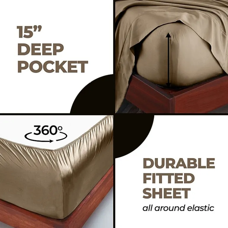 SUPERIOR® Rayon From Bamboo Cooling Silky 300tc Deep Pocket Sheet Set