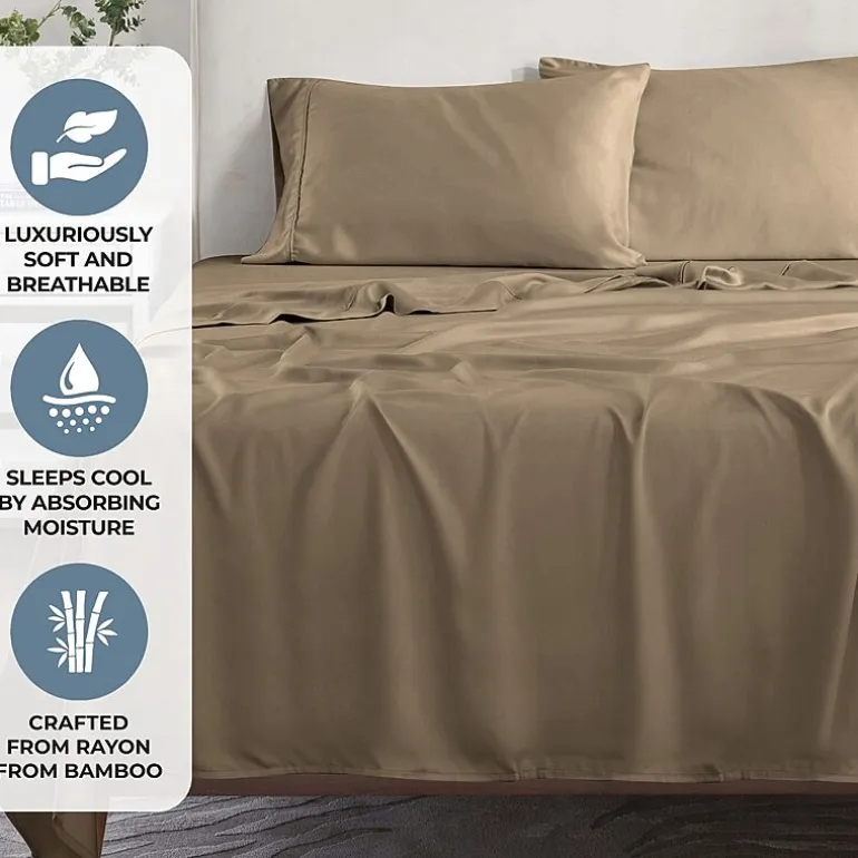 SUPERIOR® Rayon From Bamboo Cooling Silky 300tc Deep Pocket Sheet Set