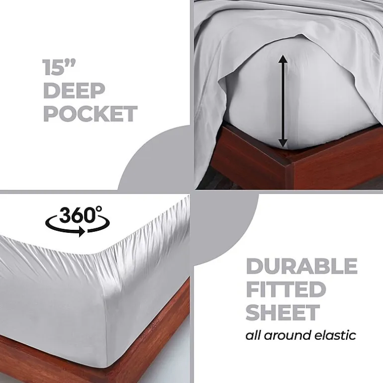 SUPERIOR® Rayon From Bamboo Cooling Silky 300tc Deep Pocket Sheet Set