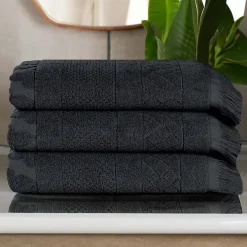 SUPERIOR® Rolla Collection | 100% Cotton 3-pc. Quick Dry Geometric Bath Towel