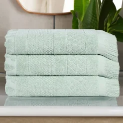 SUPERIOR® Rolla Collection | 100% Cotton 3-pc. Quick Dry Geometric Bath Towel