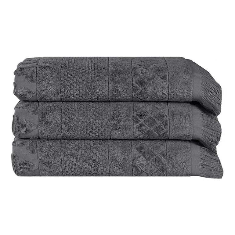 SUPERIOR® Rolla Collection | 100% Cotton 3-pc. Quick Dry Geometric Bath Towel