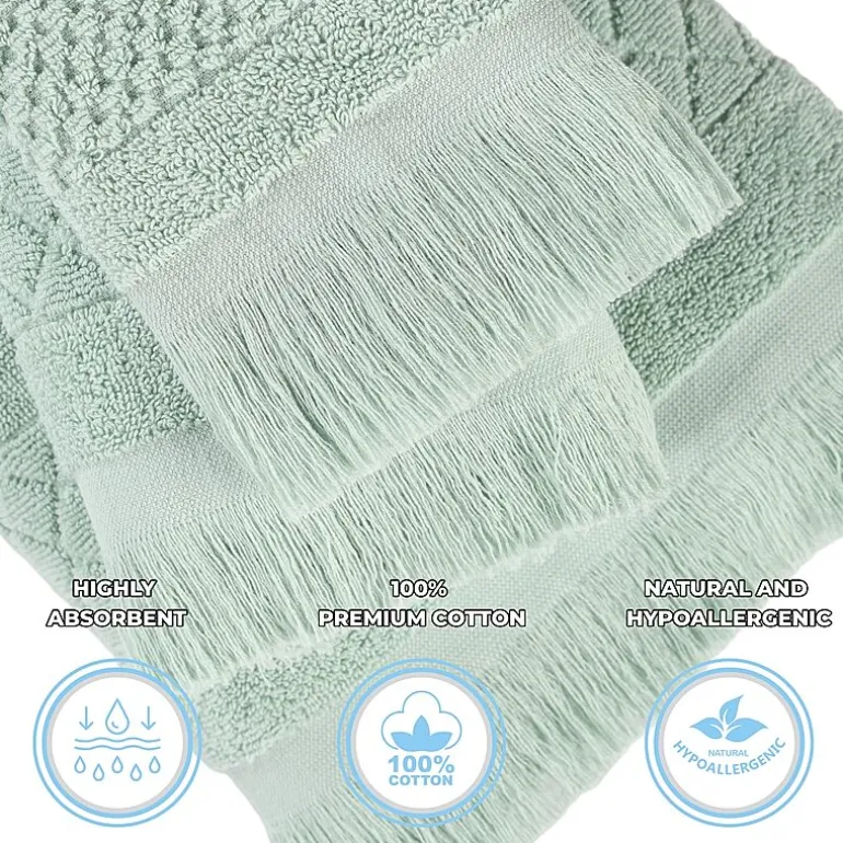 SUPERIOR® Rolla Collection | 100% Cotton 3-pc. Quick Dry Geometric Bath Towel