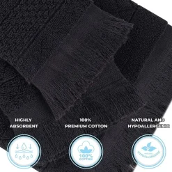 SUPERIOR® Rolla Collection | 100% Cotton 3-pc. Quick Dry Geometric Bath Towel
