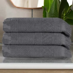 SUPERIOR® Rolla Collection | 100% Cotton 3-pc. Quick Dry Geometric Bath Towel