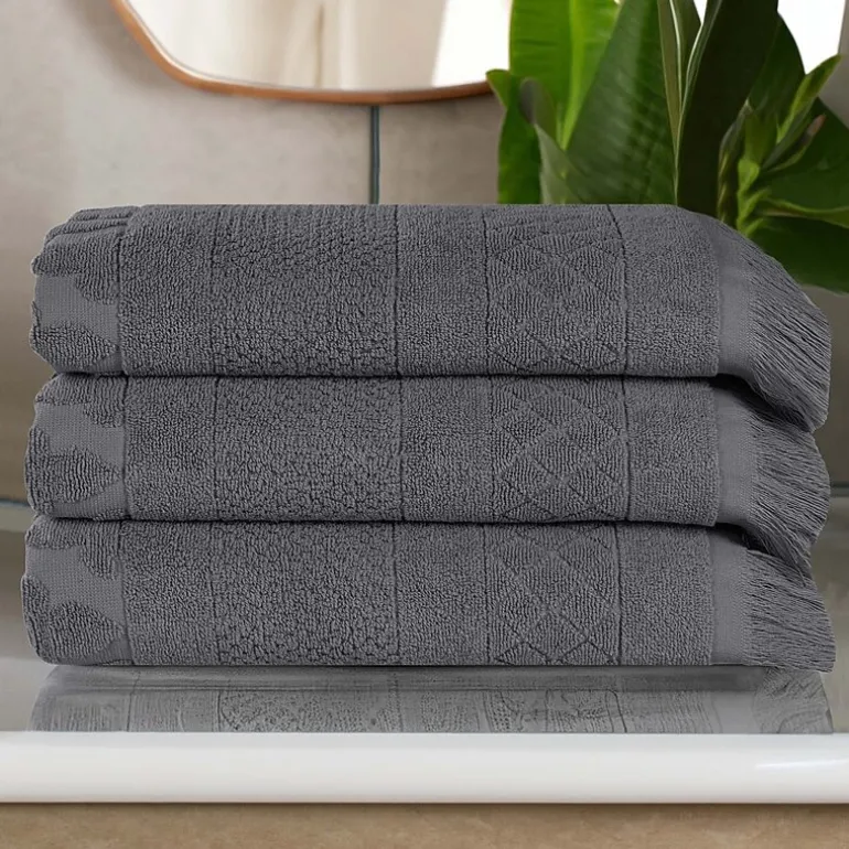 SUPERIOR® Rolla Collection | 100% Cotton 3-pc. Quick Dry Geometric Bath Towel