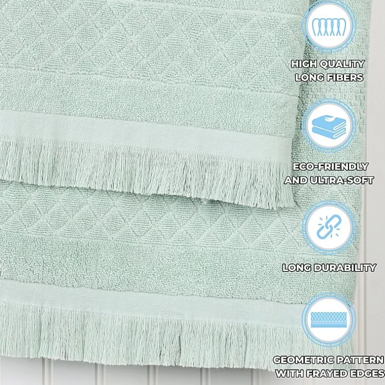 SUPERIOR® Rolla Collection | 100% Cotton 3-pc. Quick Dry Geometric Bath Towel