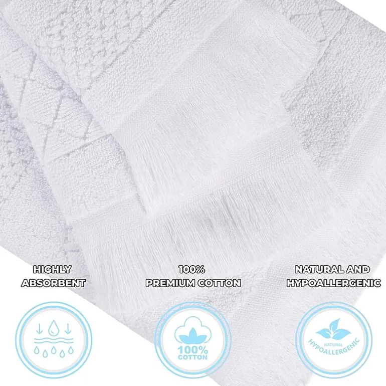 SUPERIOR® Rolla Collection | 100% Cotton 3-pc. Quick Dry Geometric Bath Towel