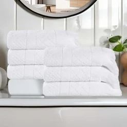 SUPERIOR® Rolla Collection | 100% Cotton 6-pc. Geometric Hand Towel