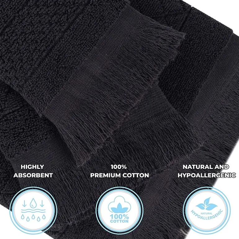 SUPERIOR® Rolla Collection | 100% Cotton 6-pc. Geometric Hand Towel