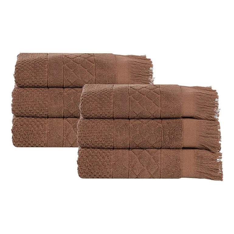 SUPERIOR® Rolla Collection | 100% Cotton 6-pc. Geometric Hand Towel