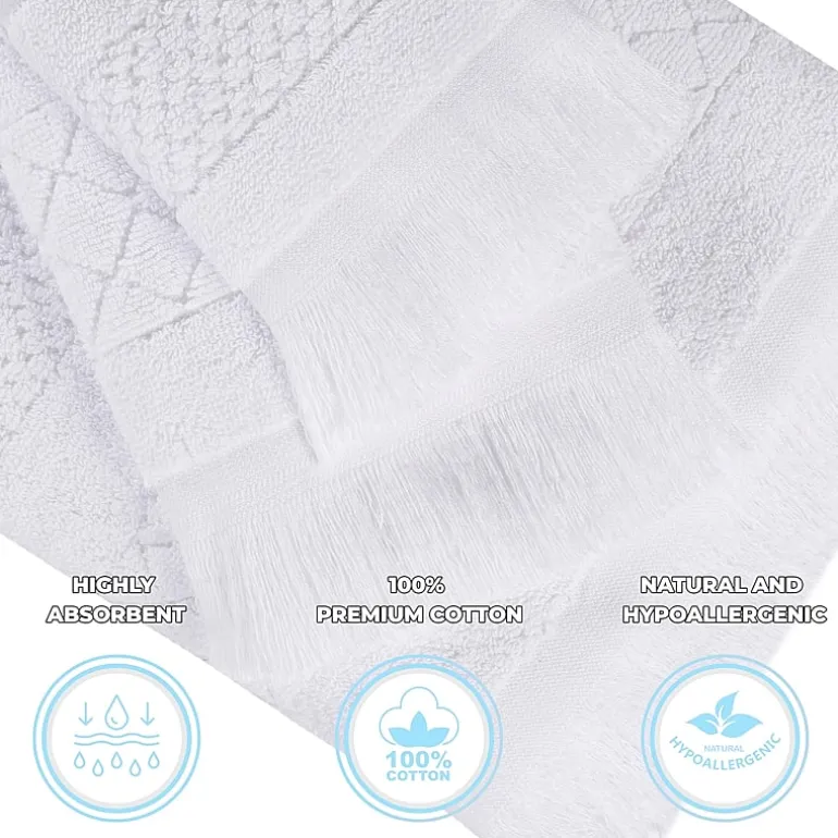 SUPERIOR® Rolla Collection | 100% Cotton 6-pc. Geometric Hand Towel