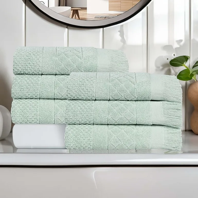 SUPERIOR® Rolla Collection | 100% Cotton 6-pc. Geometric Hand Towel