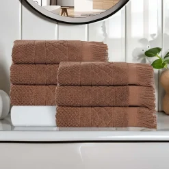 SUPERIOR® Rolla Collection | 100% Cotton 6-pc. Geometric Hand Towel