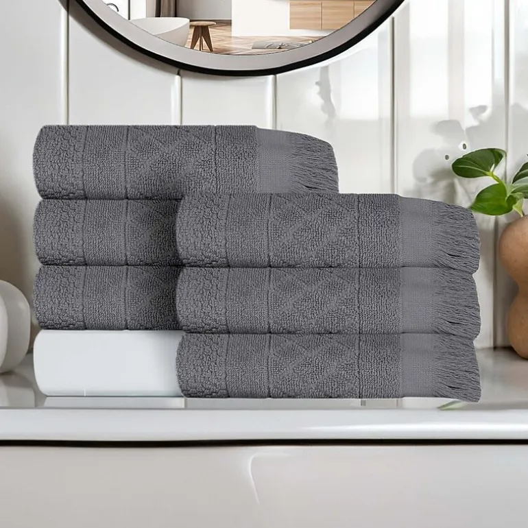SUPERIOR® Rolla Collection | 100% Cotton 6-pc. Geometric Hand Towel