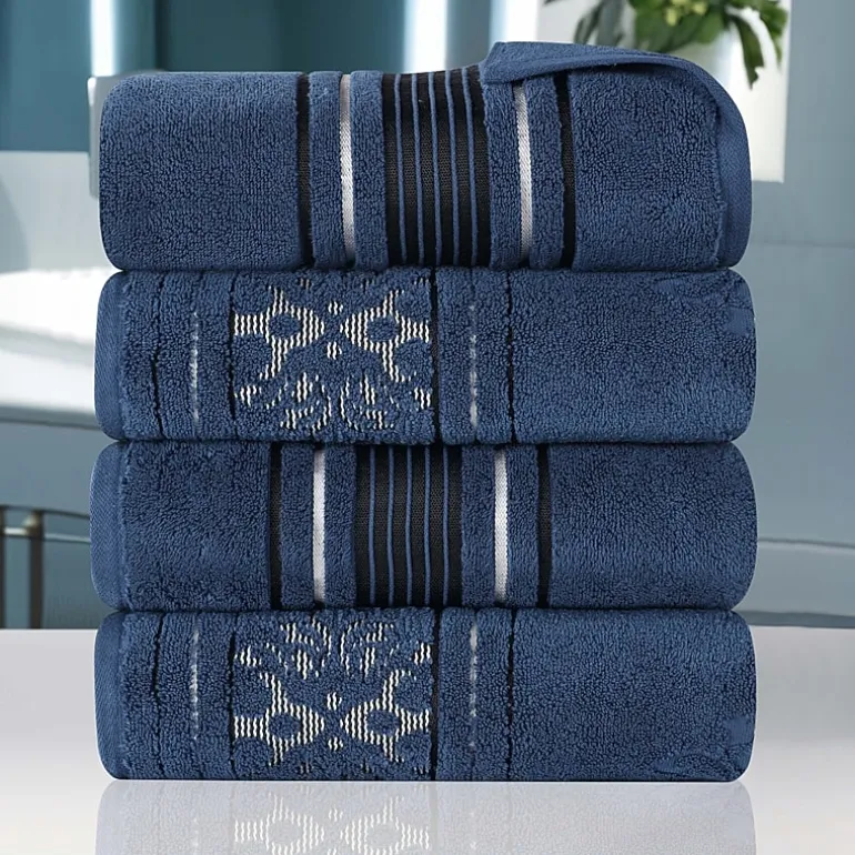 SUPERIOR® Sadie Zero Twist Jacquard Solid Cotton 4-pc. Quick Dry Bath Towel Set
