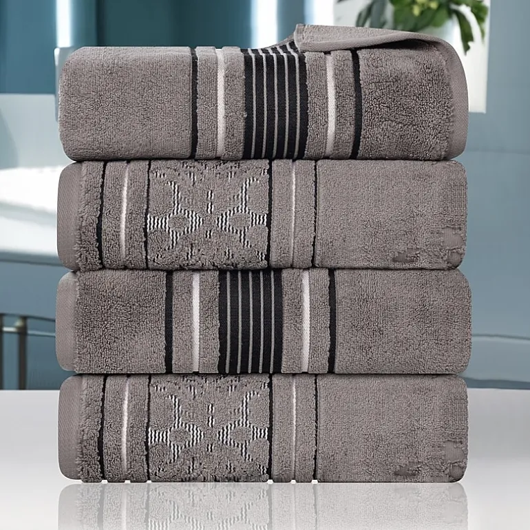SUPERIOR® Sadie Zero Twist Jacquard Solid Cotton 4-pc. Quick Dry Bath Towel Set