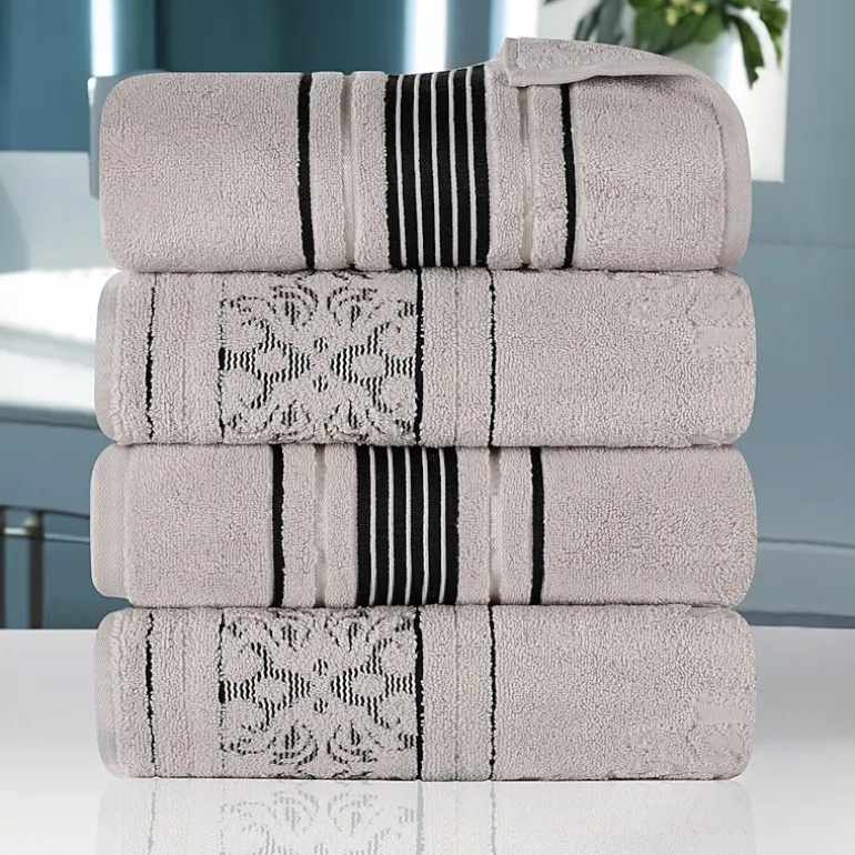 SUPERIOR® Sadie Zero Twist Jacquard Solid Cotton 4-pc. Quick Dry Bath Towel Set