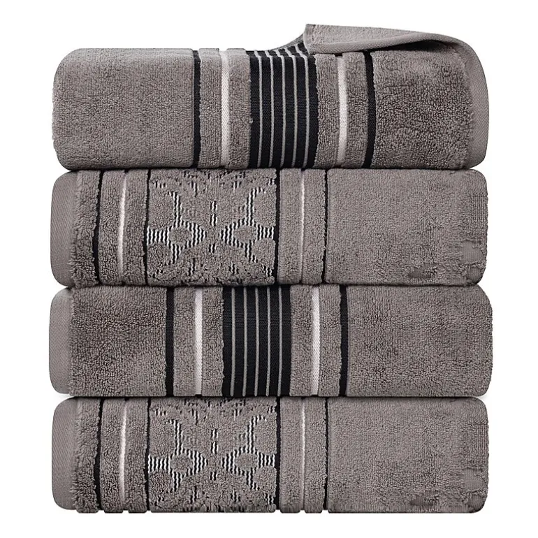SUPERIOR® Sadie Zero Twist Jacquard Solid Cotton 4-pc. Quick Dry Bath Towel Set
