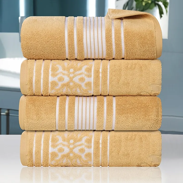 SUPERIOR® Sadie Zero Twist Jacquard Solid Cotton 4-pc. Quick Dry Bath Towel Set