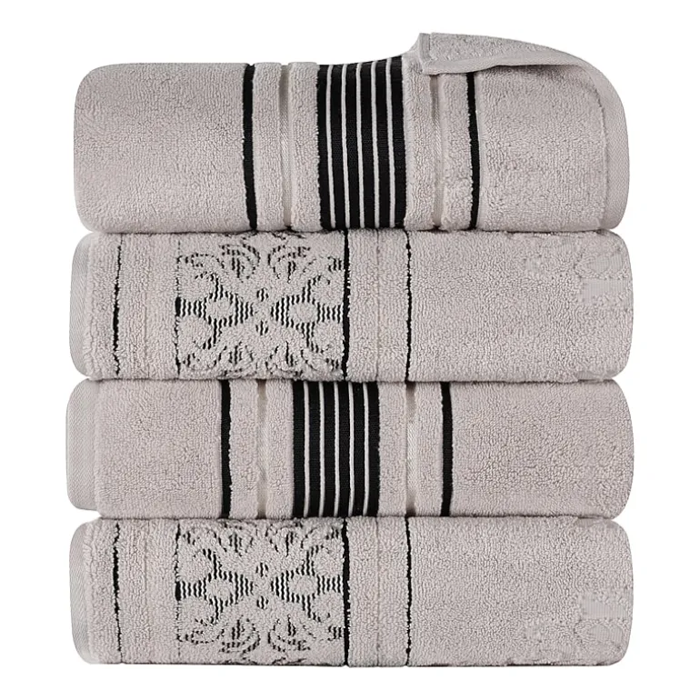 SUPERIOR® Sadie Zero Twist Jacquard Solid Cotton 4-pc. Quick Dry Bath Towel Set