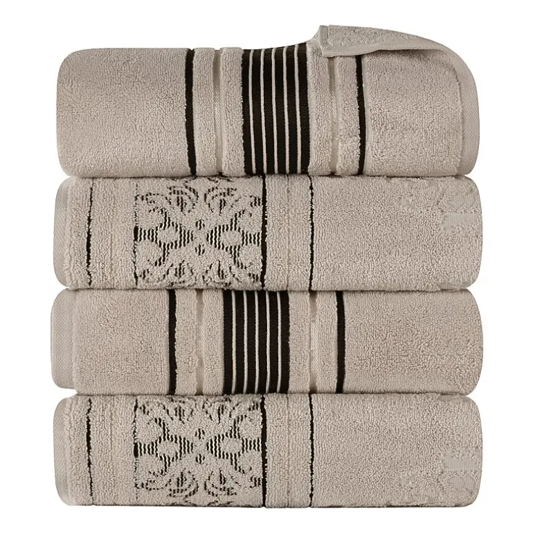 SUPERIOR® Sadie Zero Twist Jacquard Solid Cotton 4-pc. Quick Dry Bath Towel Set