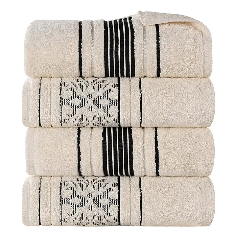 SUPERIOR® Sadie Zero Twist Jacquard Solid Cotton 4-pc. Quick Dry Bath Towel Set