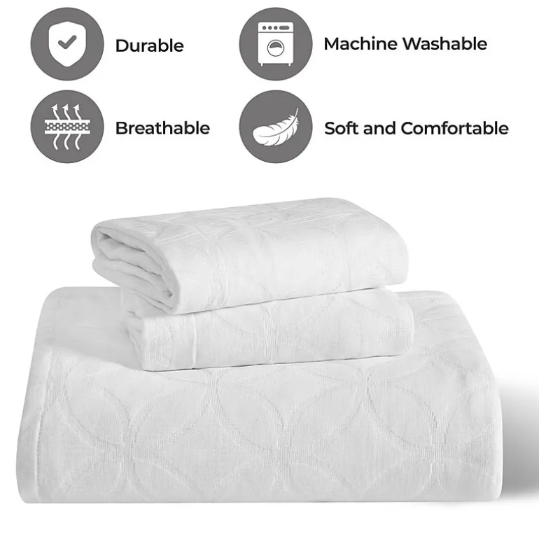 SUPERIOR® Serenity Cotton Matelasse Textured Jacquard Bedspread with Shams