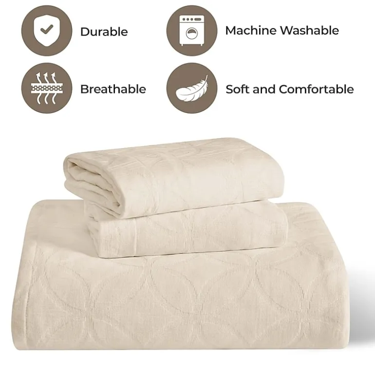 SUPERIOR® Serenity Cotton Matelasse Textured Jacquard Bedspread with Shams