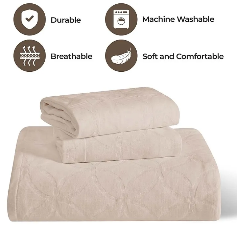 SUPERIOR® Serenity Cotton Matelasse Textured Jacquard Bedspread with Shams