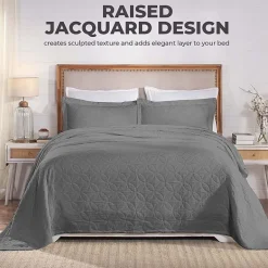 SUPERIOR® Serenity Cotton Matelasse Textured Jacquard Bedspread with Shams