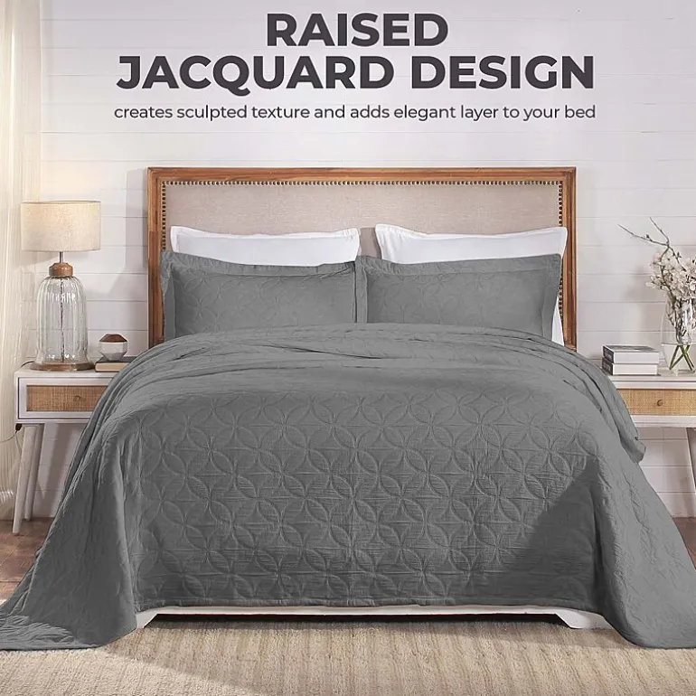 SUPERIOR® Serenity Cotton Matelasse Textured Jacquard Bedspread with Shams