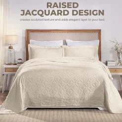 SUPERIOR® Serenity Cotton Matelasse Textured Jacquard Bedspread with Shams