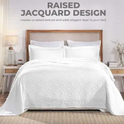 SUPERIOR® Serenity Cotton Matelasse Textured Jacquard Bedspread with Shams