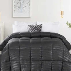 SUPERIOR® Striped All Season Plush Reversible Down Alternative Hypoallergenic Comforter