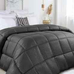 SUPERIOR® Striped All Season Plush Reversible Down Alternative Hypoallergenic Comforter