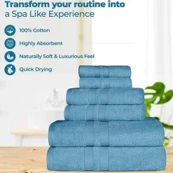 SUPERIOR® Ultra Collection | 100% Cotton 6-pc. Quick Dry Solid Bath Towel Set