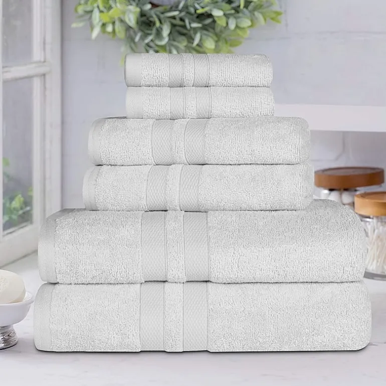 SUPERIOR® Ultra Collection | 100% Cotton 6-pc. Quick Dry Solid Bath Towel Set