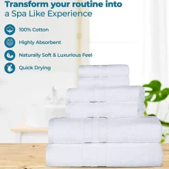 SUPERIOR® Ultra Collection | 100% Cotton 6-pc. Quick Dry Solid Bath Towel Set