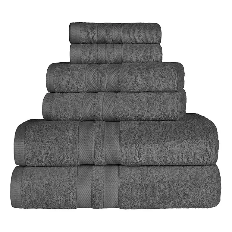 SUPERIOR® Ultra Collection | 100% Cotton 6-pc. Quick Dry Solid Bath Towel Set