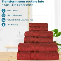 SUPERIOR® Ultra Collection | 100% Cotton 6-pc. Quick Dry Solid Bath Towel Set