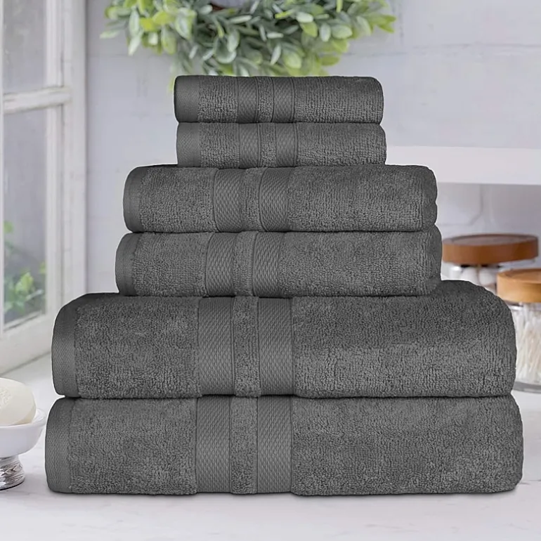 SUPERIOR® Ultra Collection | 100% Cotton 6-pc. Quick Dry Solid Bath Towel Set