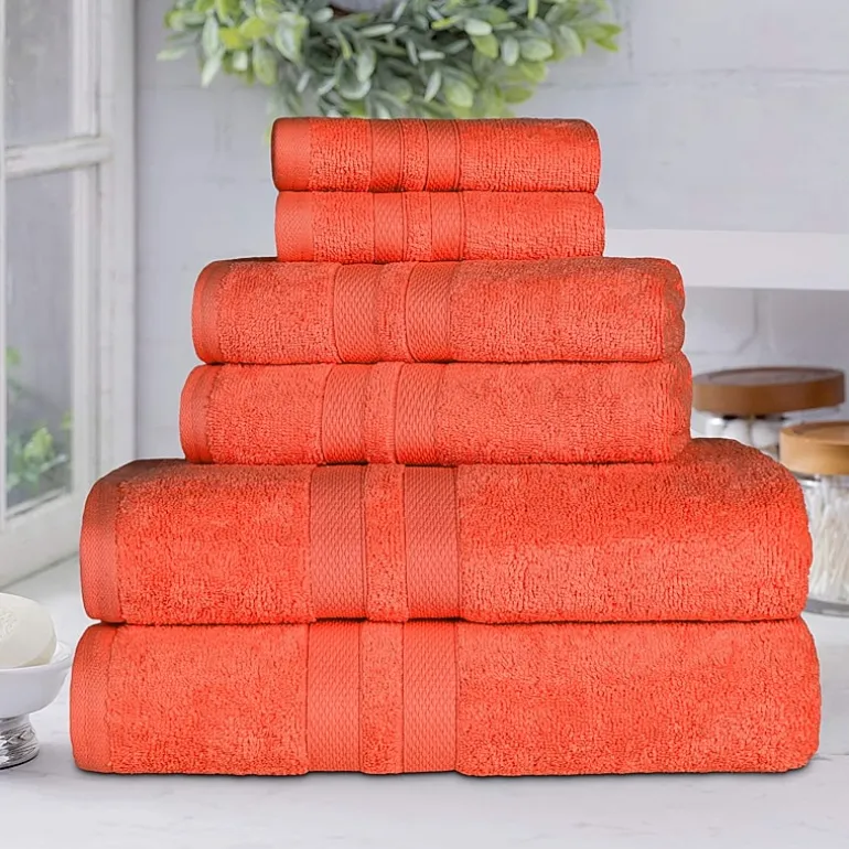 SUPERIOR® Ultra Collection | 100% Cotton 6-pc. Quick Dry Solid Bath Towel Set